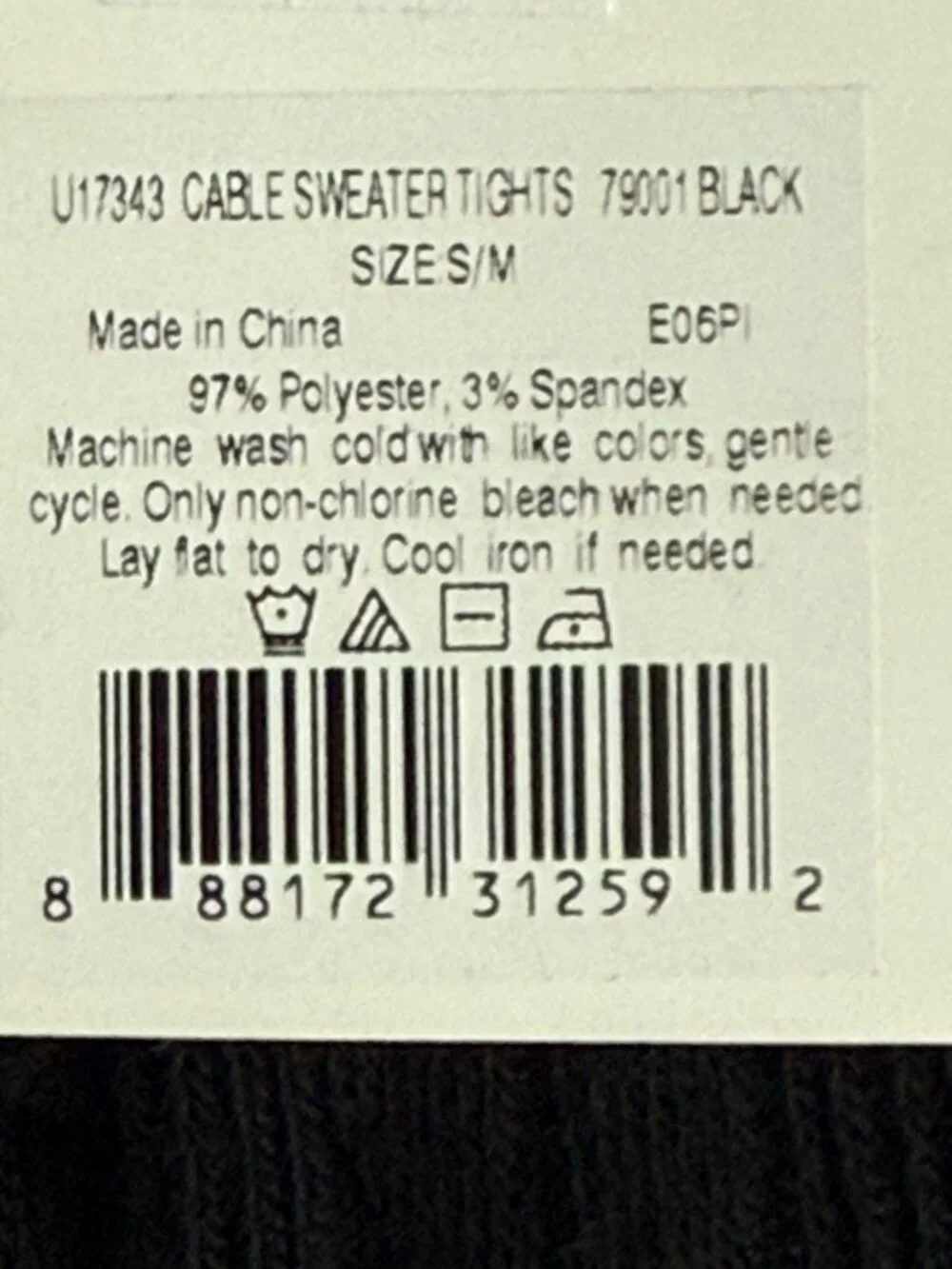 HUE Women's Cable Sweater Tights BLACK S/M - Picture 4 of 4
